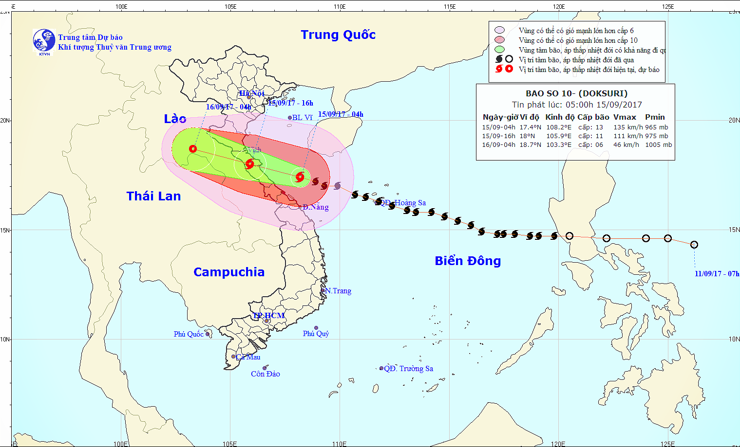 Chiều 15-9, bão số 10 sẽ vào các tỉnh từ Nghệ An đến Quảng Trị - Ảnh 1.