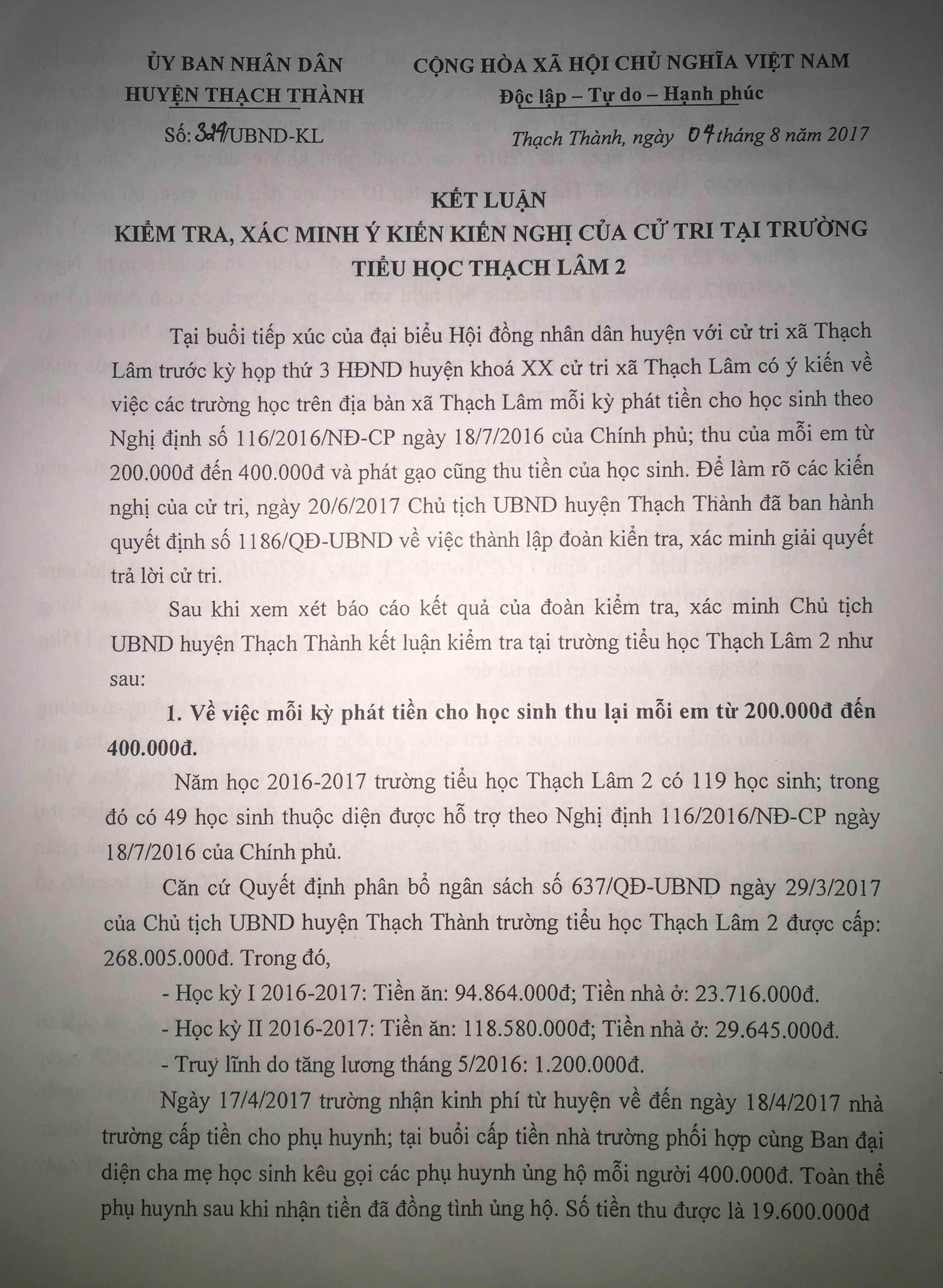 Thanh Hóa: Trường tự ý thu tiền hỗ trợ học sinh nghèo để tu sửa cơ sở vật chất - Ảnh 1. Thanh Hóa: Trường tự ý thu tiền hỗ trợ học sinh nghèo để tu sửa cơ sở vật chất - Ảnh 1.