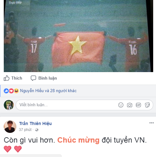 Mạng xã hội ngập tràn lời chúc mừng tuyển U23 Việt Nam - Ảnh 14. Mạng xã hội ngập tràn lời chúc mừng tuyển U23 Việt Nam - Ảnh 14.