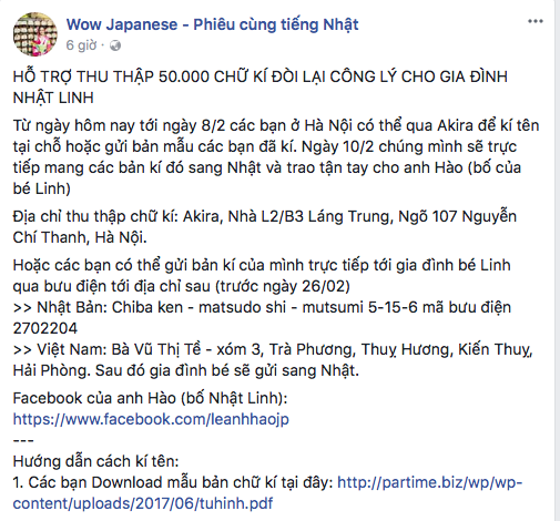 Cộng đồng kêu gọi 50.000 chữ ký đòi công bằng cho bé Nhật Linh - Ảnh 3. Cộng đồng kêu gọi 50.000 chữ ký đòi công bằng cho bé Nhật Linh - Ảnh 3.