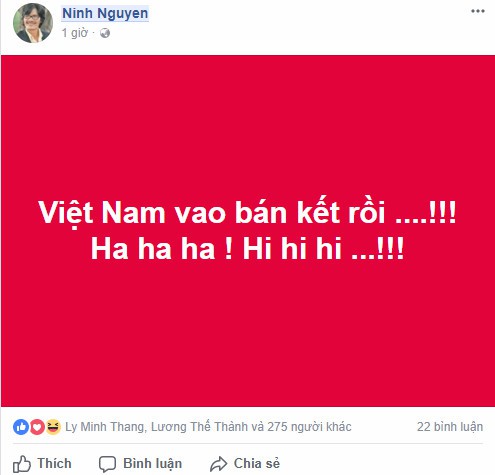 Mạng xã hội ngập tràn lời chúc mừng tuyển U23 Việt Nam - Ảnh 3. Mạng xã hội ngập tràn lời chúc mừng tuyển U23 Việt Nam - Ảnh 3.