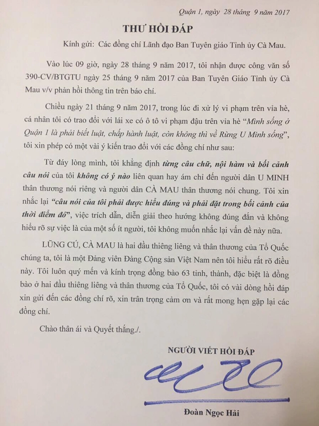 Ông Đoàn Ngọc Hải hồi đáp Cà Mau về phát ngôn - Ảnh 1. Ông Đoàn Ngọc Hải hồi đáp Cà Mau về phát ngôn - Ảnh 1.