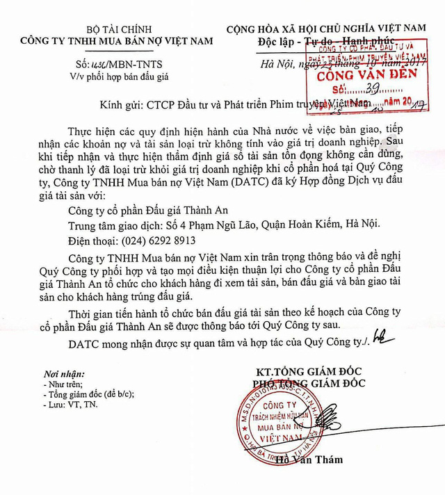 Hãng phim truyện Việt Nam: Đang thanh tra, lại bán đấu giá tài sản - Ảnh 2. Hãng phim truyện Việt Nam: Đang thanh tra, lại bán đấu giá tài sản - Ảnh 2.