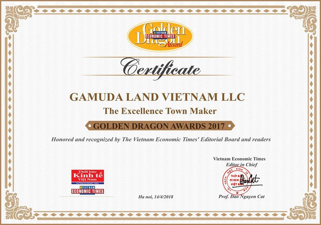 Gamuda Land Việt Nam nhận Giải thưởng Rồng Vàng 2017-2018 - Ảnh 3. Gamuda Land Việt Nam nhận Giải thưởng Rồng Vàng 2017-2018 - Ảnh 3.