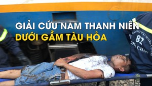 Giải cứu nam thanh niên nằm dưới gầm tàu hỏa