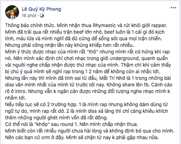 Rhymastic có hành động đẹp khi Torai9 bị rap fan tấn công dữ dội