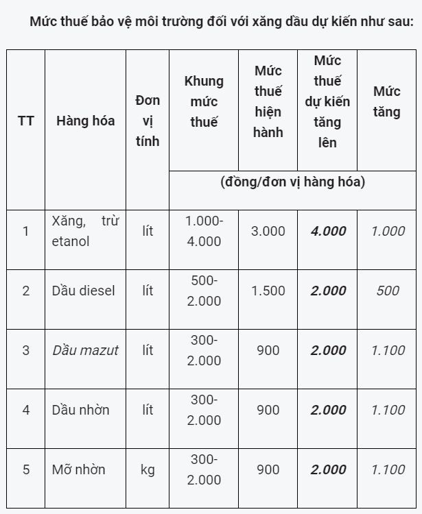 Đề xuất tăng thuế xăng kịch khung, lên 4.000 đồng mỗi lít - Ảnh 2.