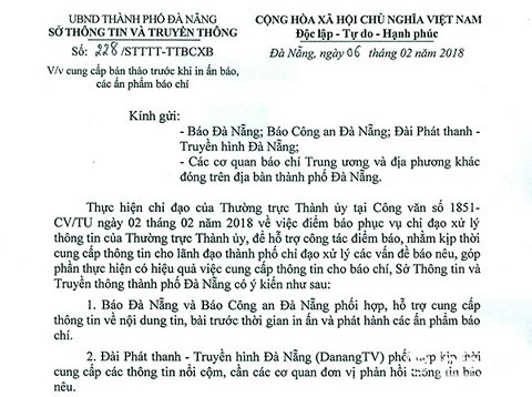 Đà Nẵng thu hồi công văn đề nghị các báo cung cấp nội dung trước khi in - Ảnh 4. Đà Nẵng thu hồi công văn đề nghị các báo cung cấp nội dung trước khi in - Ảnh 4.