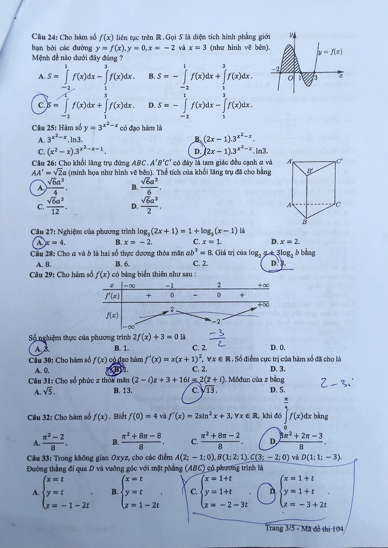 Đáp án môn toán thi THPT quốc gia 2019 - Ảnh 17.