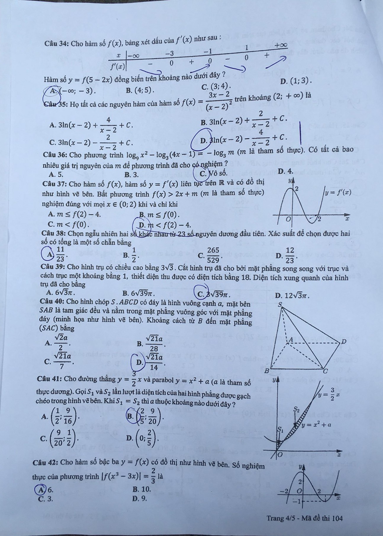 Đáp án môn toán thi THPT quốc gia 2019 - Ảnh 18.