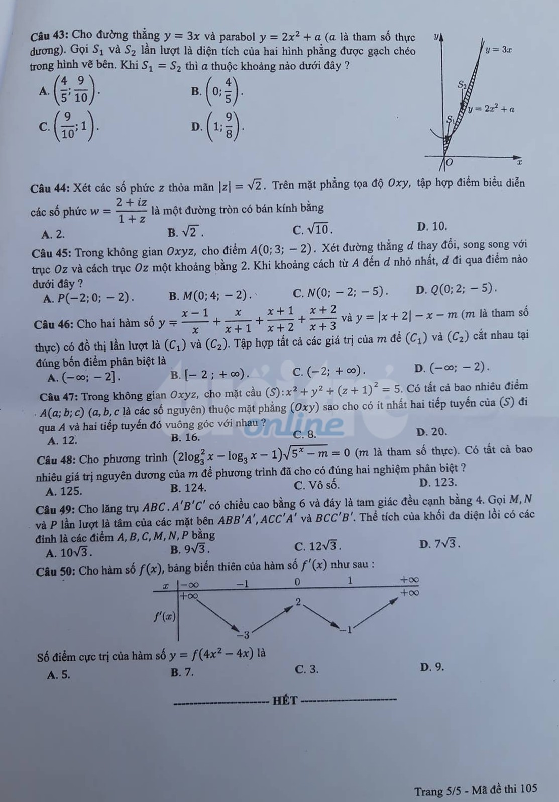 Đáp án môn toán thi THPT quốc gia 2019 - Ảnh 29.