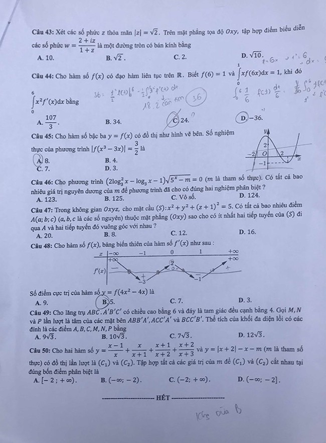 Đáp án môn toán thi THPT quốc gia 2019 - Ảnh 14.