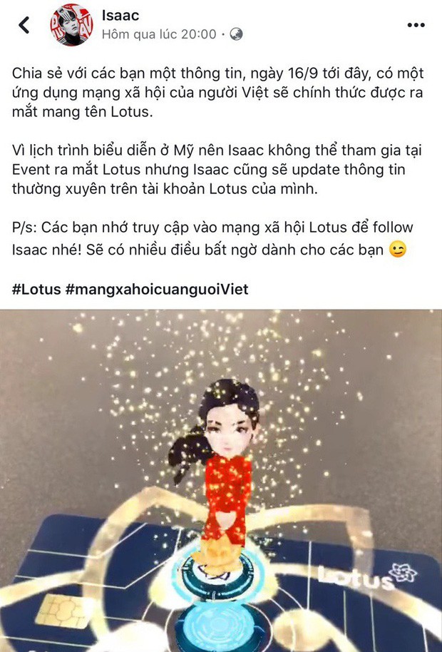 Sao Vbiz, hot-teen đồng loạt khoe thiệp mời ra mắt MXH Lotus - Ảnh 5. Sao Vbiz, hot-teen đồng loạt khoe thiệp mời ra mắt MXH Lotus - Ảnh 5.