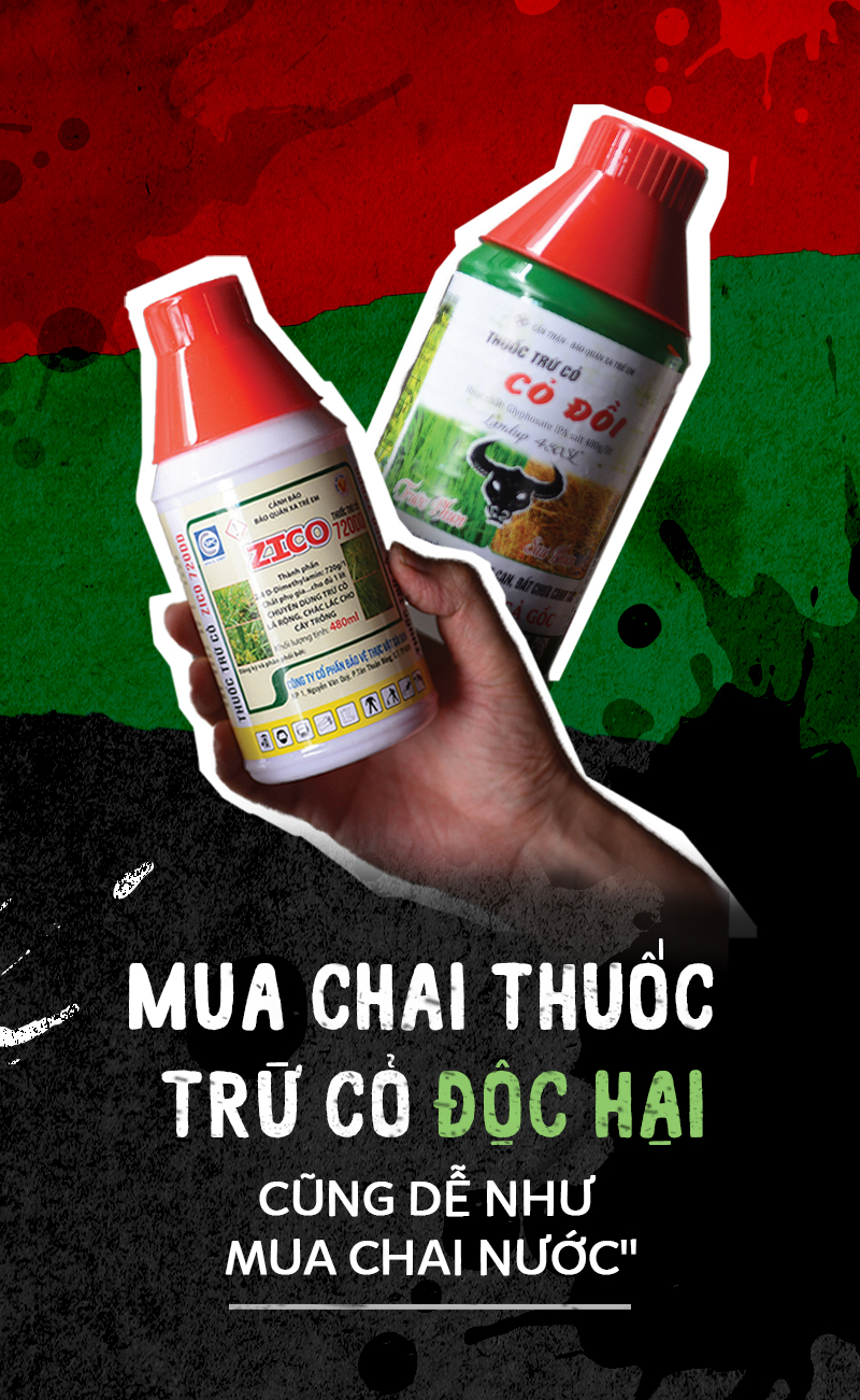 Mua chai thuốc trừ cỏ độc hại cũng dễ như mua chai nước