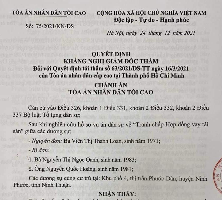 Vụ khởi tố nữ thư ký tòa Ninh Phước: Tòa tối cao kháng nghị hủy quyết định tái thẩm của Tòa cấp cao - Ảnh 2.