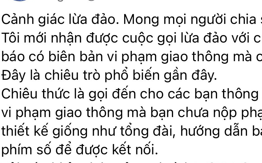 3 số điện thoại dưới đây thường gọi dọa phạt nguội để moi thông tin