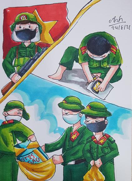 Dân Mạng Hí Hoáy Vẽ Tranh Các Anh Bộ Đội Vác Rau Củ Đến Từng Nhà Dân - Tuổi  Trẻ Online