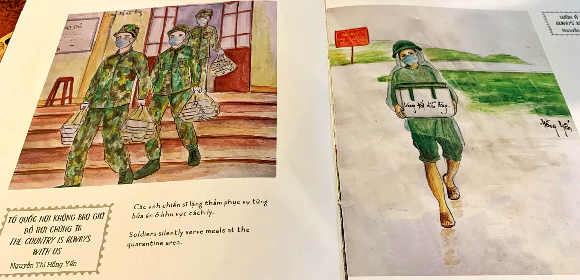 Những bức vẽ xúc động về cuộc chiến chống COVID-19 của cô giáo ở Vũng Tàu - Ảnh 4.