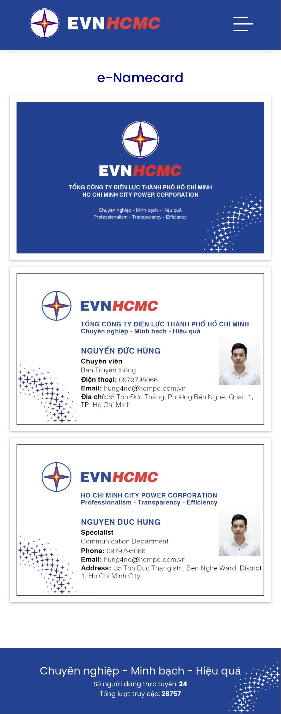 EVNHCMC số hóa hoạt động giao tiếp với danh thiếp điện tử - Ảnh 3.