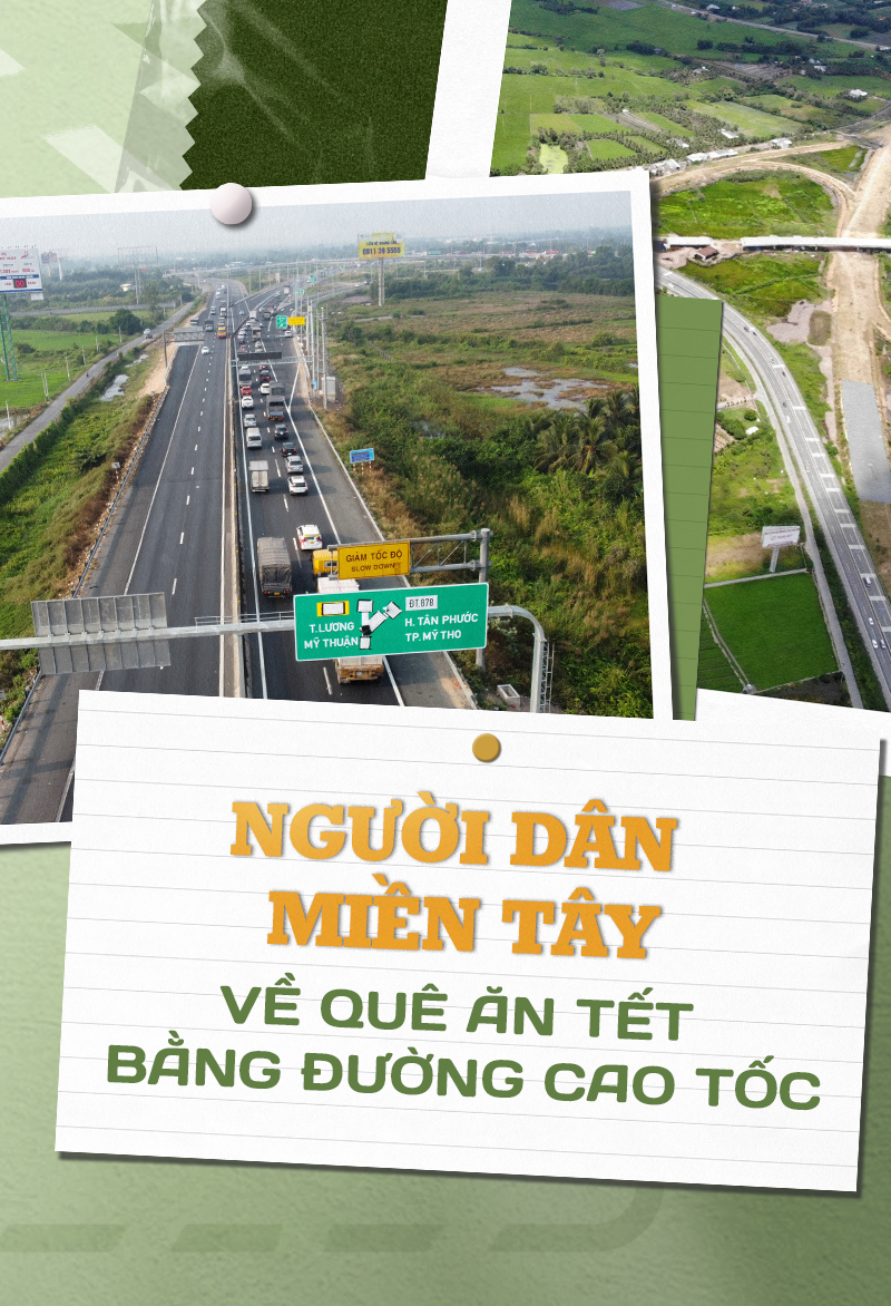 Người dân miền Tây về quê ăn Tết bằng đường cao tốc