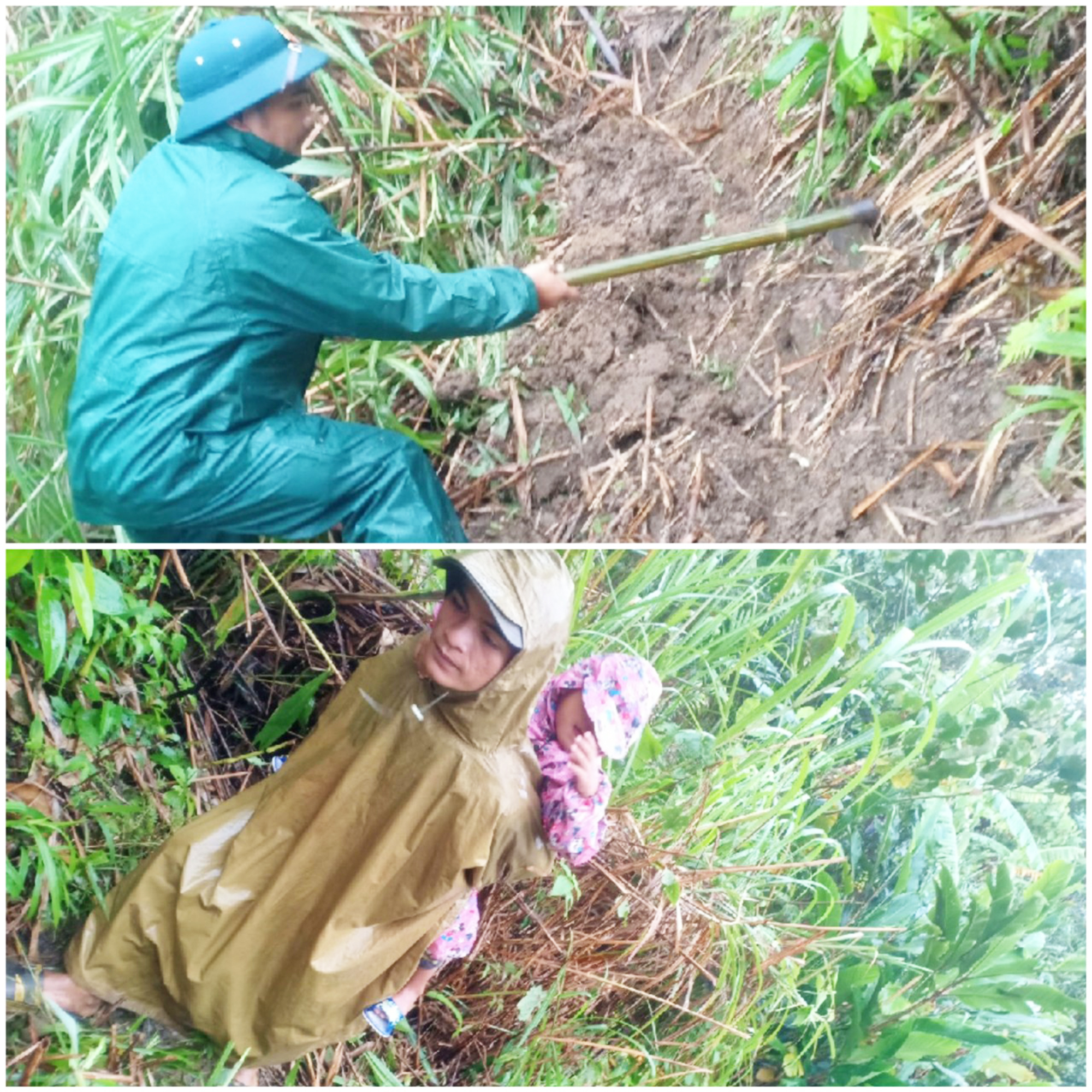 Sạt lở đường miền núi gây chia cắt, bộ đội, công an mở đường tạm cho dân đi - Ảnh 2.