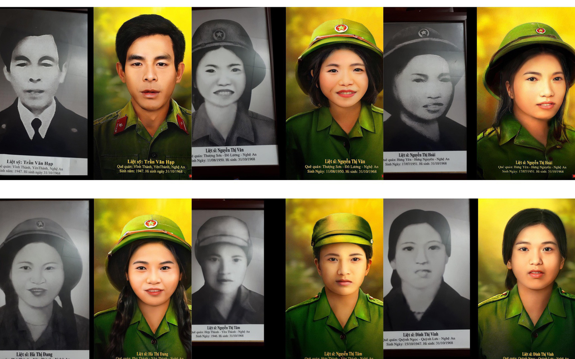 Di ảnh liệt sĩ, ảnh cũ của văn nghệ sĩ, trí thức được các họa sĩ trẻ phục hồi- Ảnh 16. Nhóm bạn trẻ phục dựng ảnh chân dung 13 liệt sĩ Truông Bồn