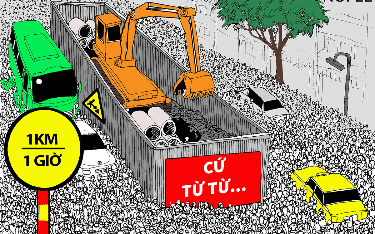 "Lô cốt" trêu ngươi người đi đường dịp cuối năm