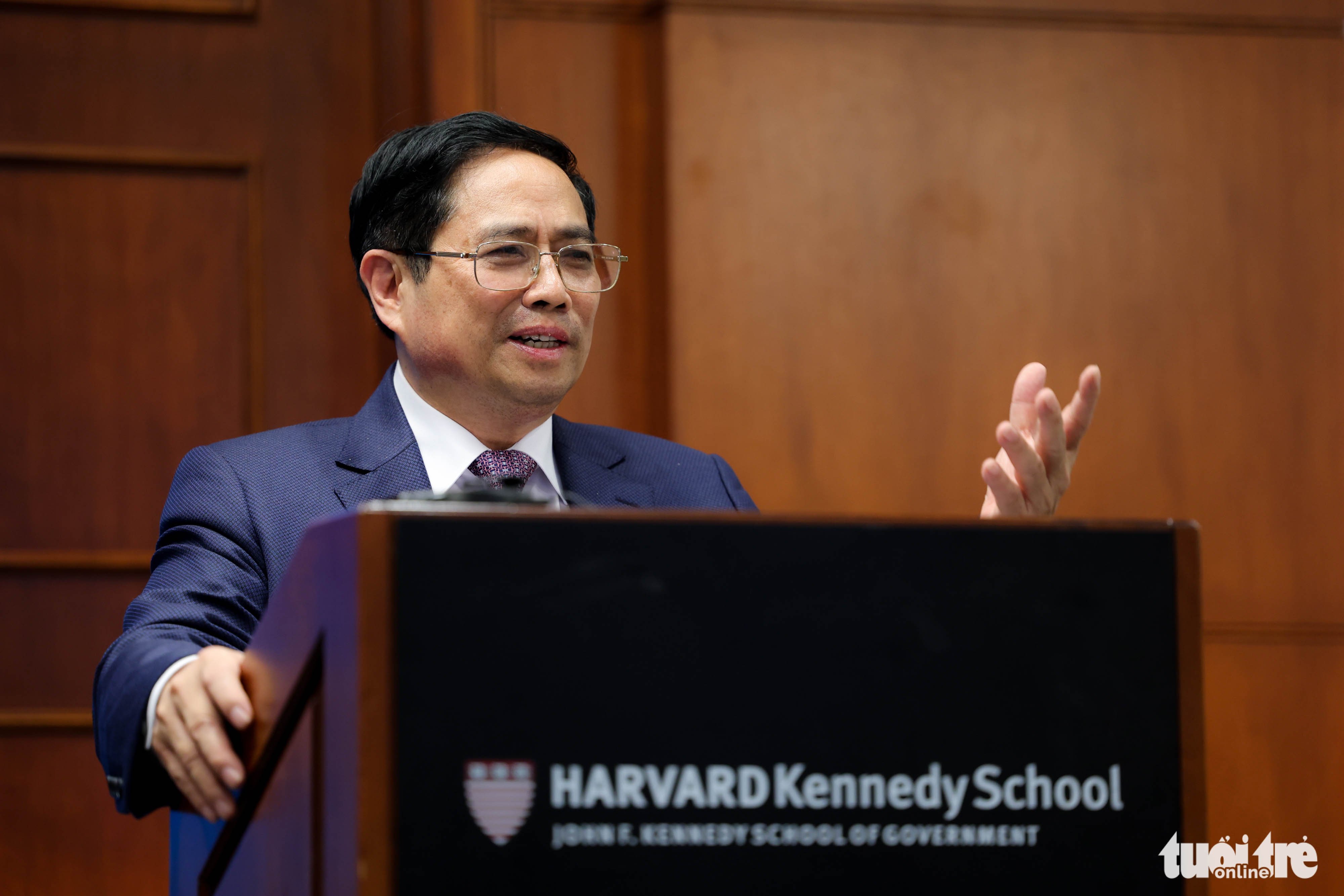 Thủ tướng Phạm Minh Chính phát biểu tại Đại học Harvard - Ảnh 1.