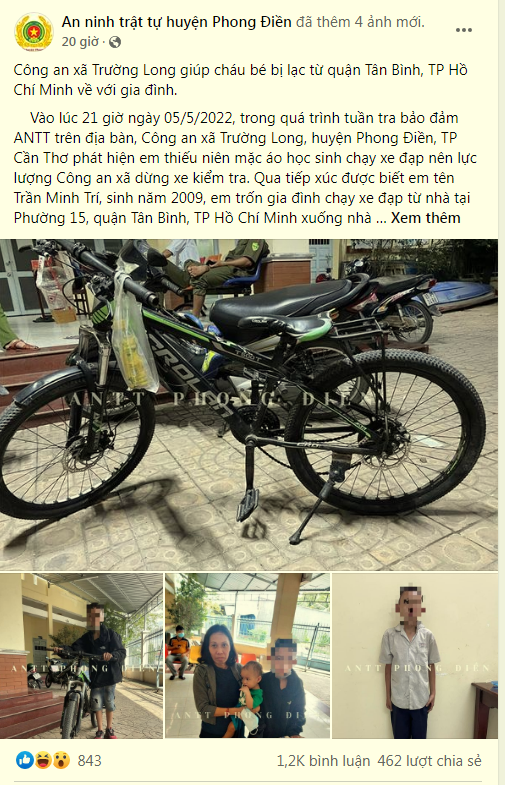 Bé trai 13 tuổi đạp xe gần 200km thăm bạn gái quen qua mạng đã ...