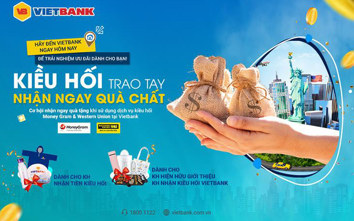 Vietbank ưu đãi khách hàng nhận kiều hối