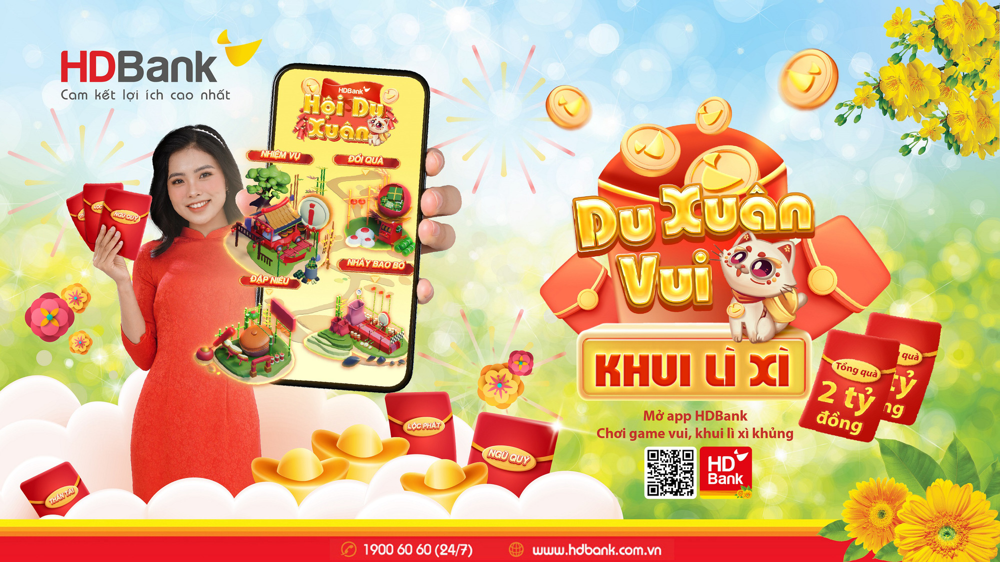 Tết vui 'bung nóc' với game Hội Du Xuân trên App HDBank - Ảnh 1. Tết vui 'bung nóc' với game Hội Du Xuân trên App HDBank - Ảnh 1.
