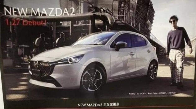 Mazda2 2023 rò rỉ thiết kế mới ngay trước ngày ra mắt: Bớt nữ tính, dữ dằn hơn - Ảnh 1.