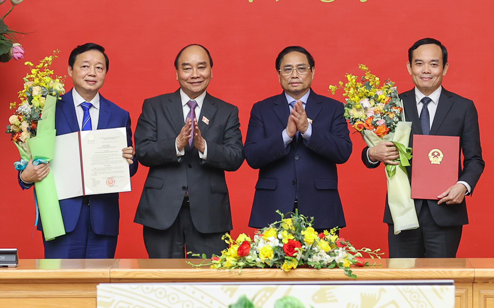 Công bố quyết định bổ nhiệm các Phó thủ tướng Trần Hồng Hà, Trần Lưu Quang