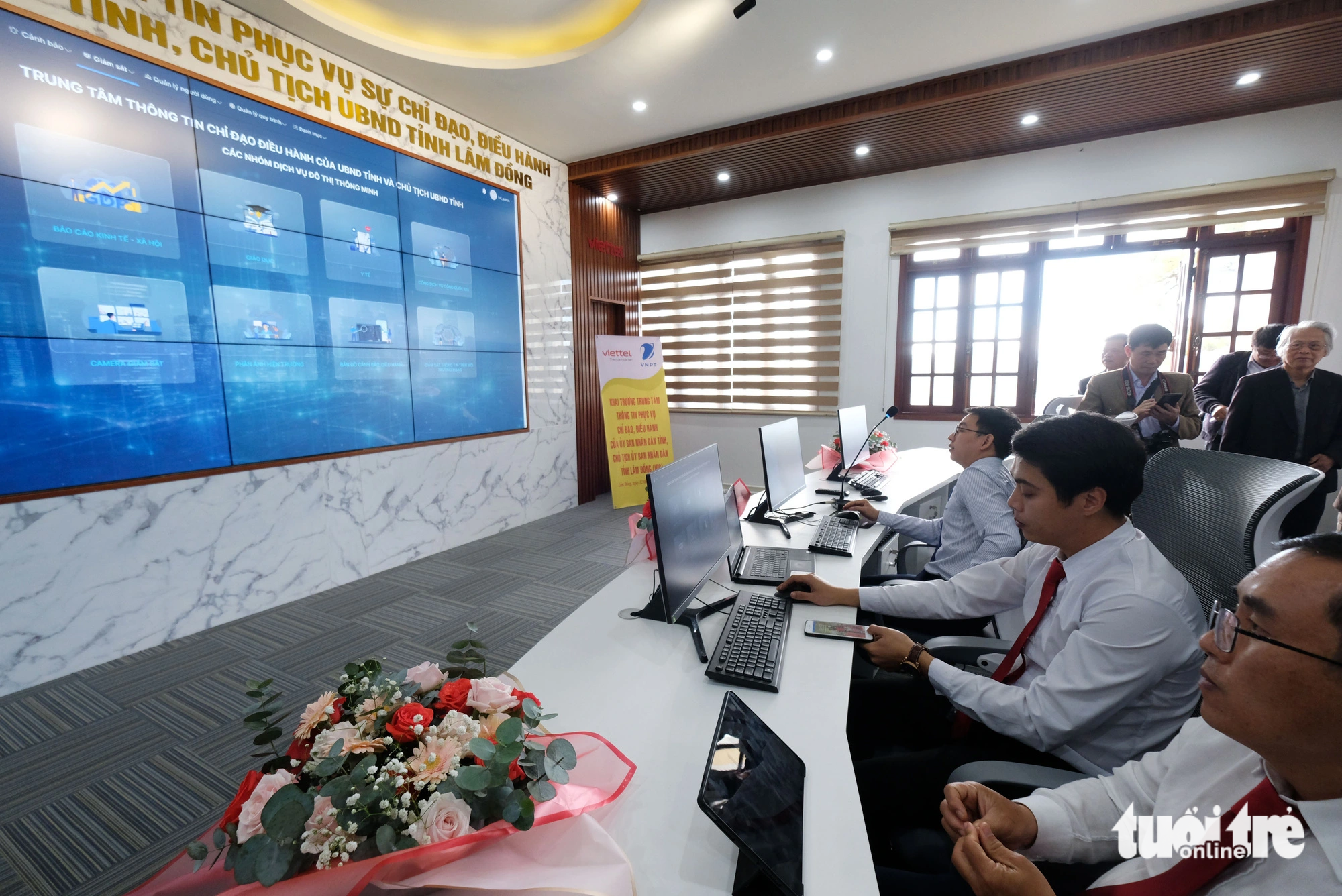 Phòng điều hành hệ thống dữ liệu của UBND tỉnh Lâm Đồng - Ảnh: M.V.