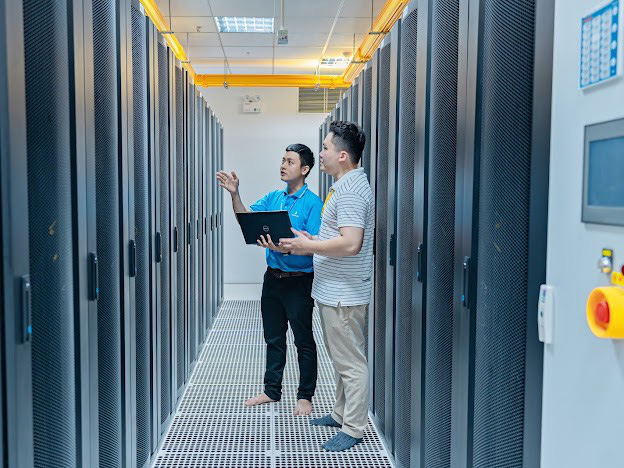 Trung tâm dữ liệu (IDC) của VNPT tại Khu công nghệ cao Hòa Lạc là IDC có quy mô lớn nhất ở Việt Nam hiện nay - Ảnh: NGUYỄN QUYẾT 
