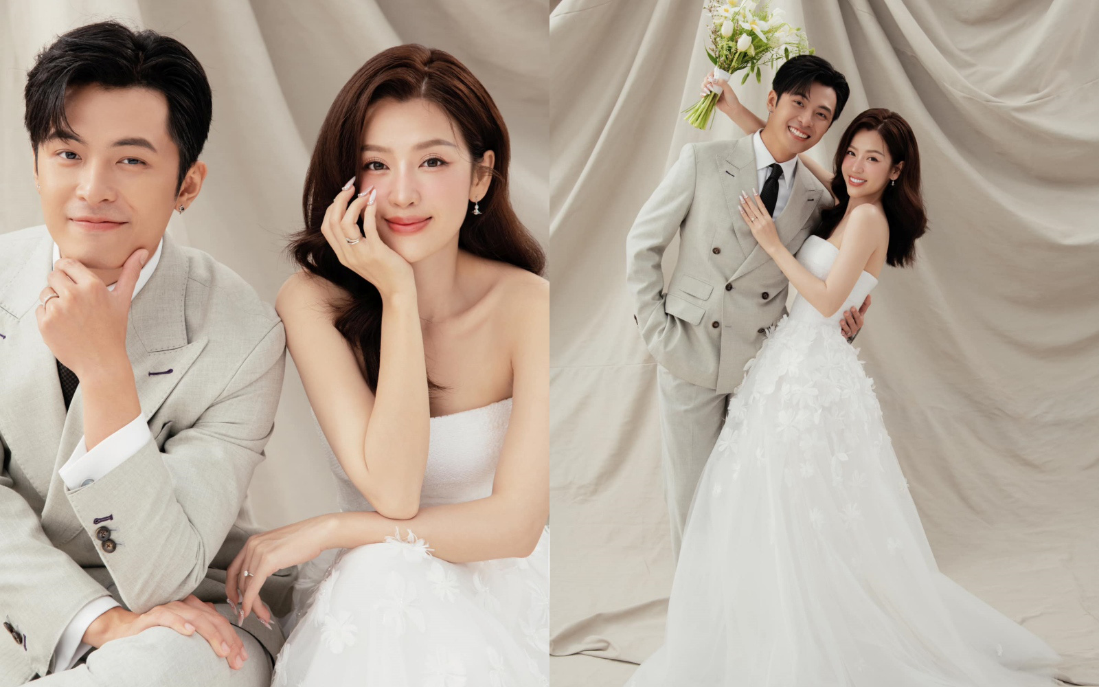 ウェディングフォトシリーズにおけるプカの美しさとジン・トゥアン・キエットの優雅さ - 写真：Facebook Puka