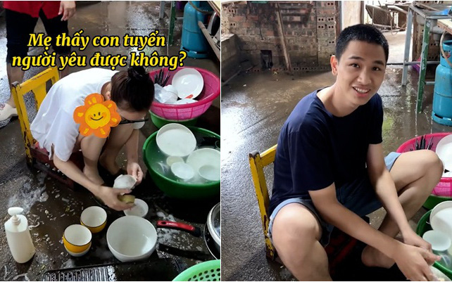 Bạn trai mời về ăn cỗ, có cần rửa bát không?- Ảnh 2. Chàng trai bị mẹ bắt rửa bát khi đưa bạn gái về nhà ra mắt