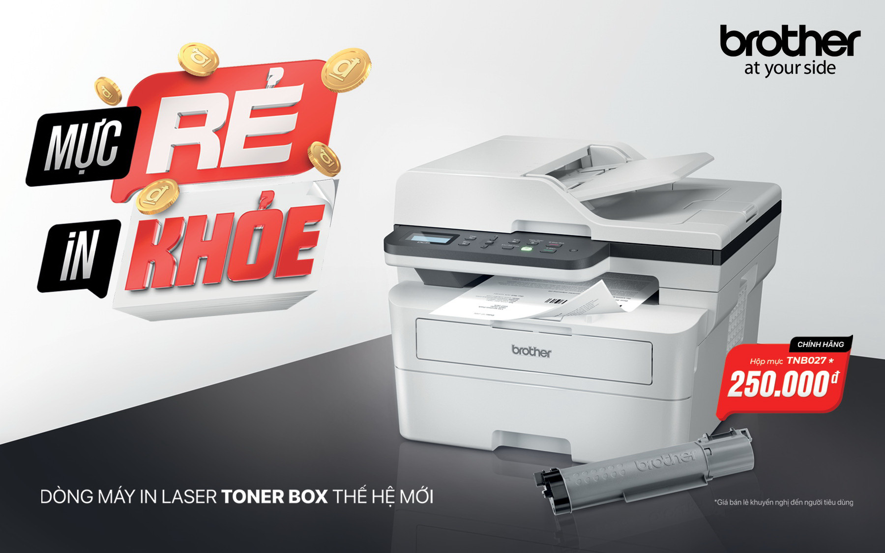 Brother ra mắt máy in laser mới, giá hộp mực chính hãng chỉ 250.000 đồng