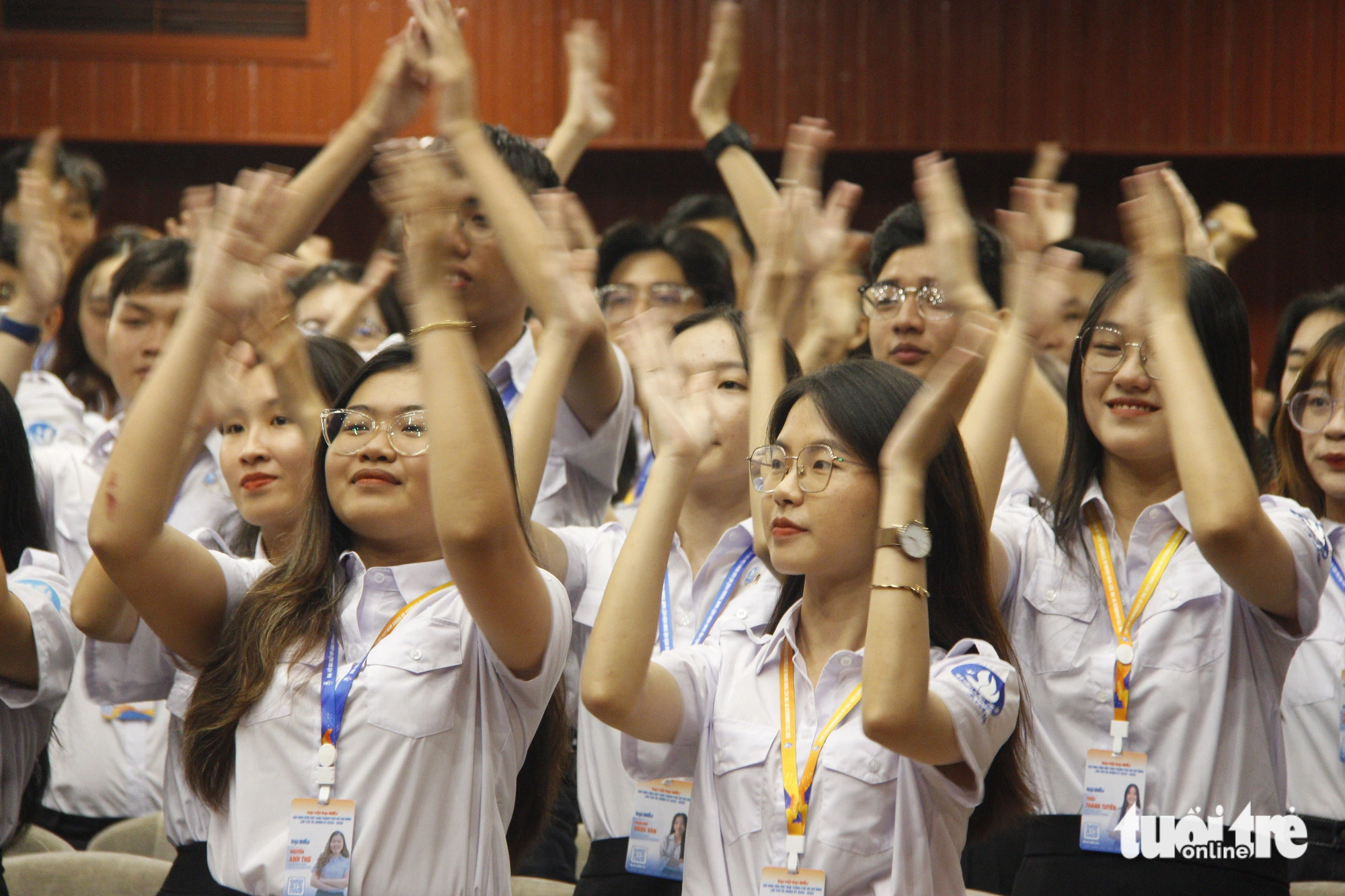 This 7th Congress of the Vietnamese Students Union in Ho Chi Minh City was attended by 459 official delegates representing more than 600,000 officials, unions and students from across the city - Photo: CONG TRIEU