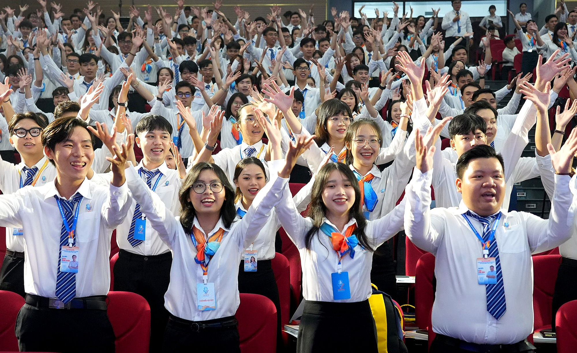 Youth student delegates attending the 7th Congress of the Vietnam Student Union in Ho Chi Minh City (period 2023 – 2028) – Photo: Huế Hanh