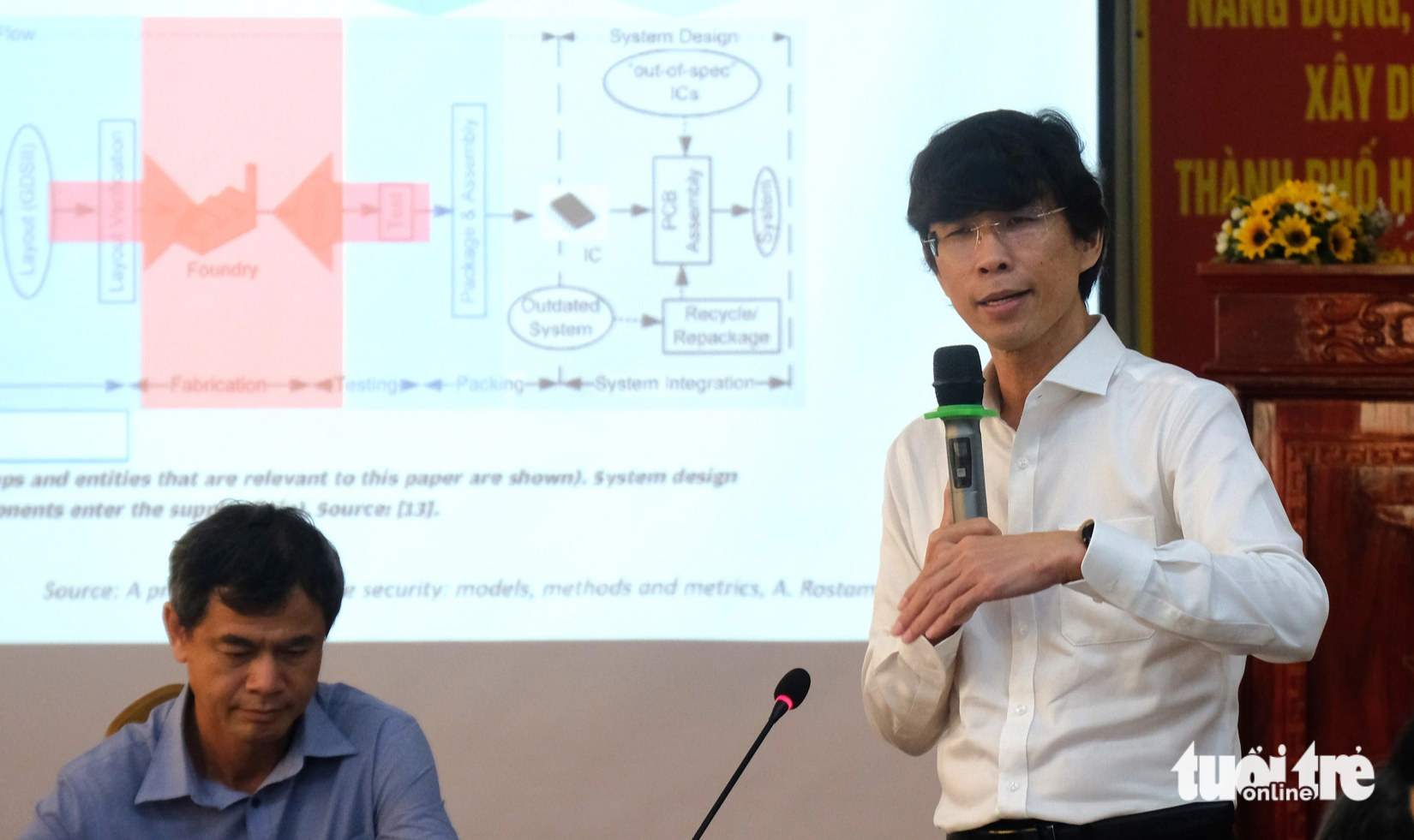Mr. Nguyen Anh Thi proposed creating a microchip development fund to train human resources for this industry in the future - Photo: VU THUY