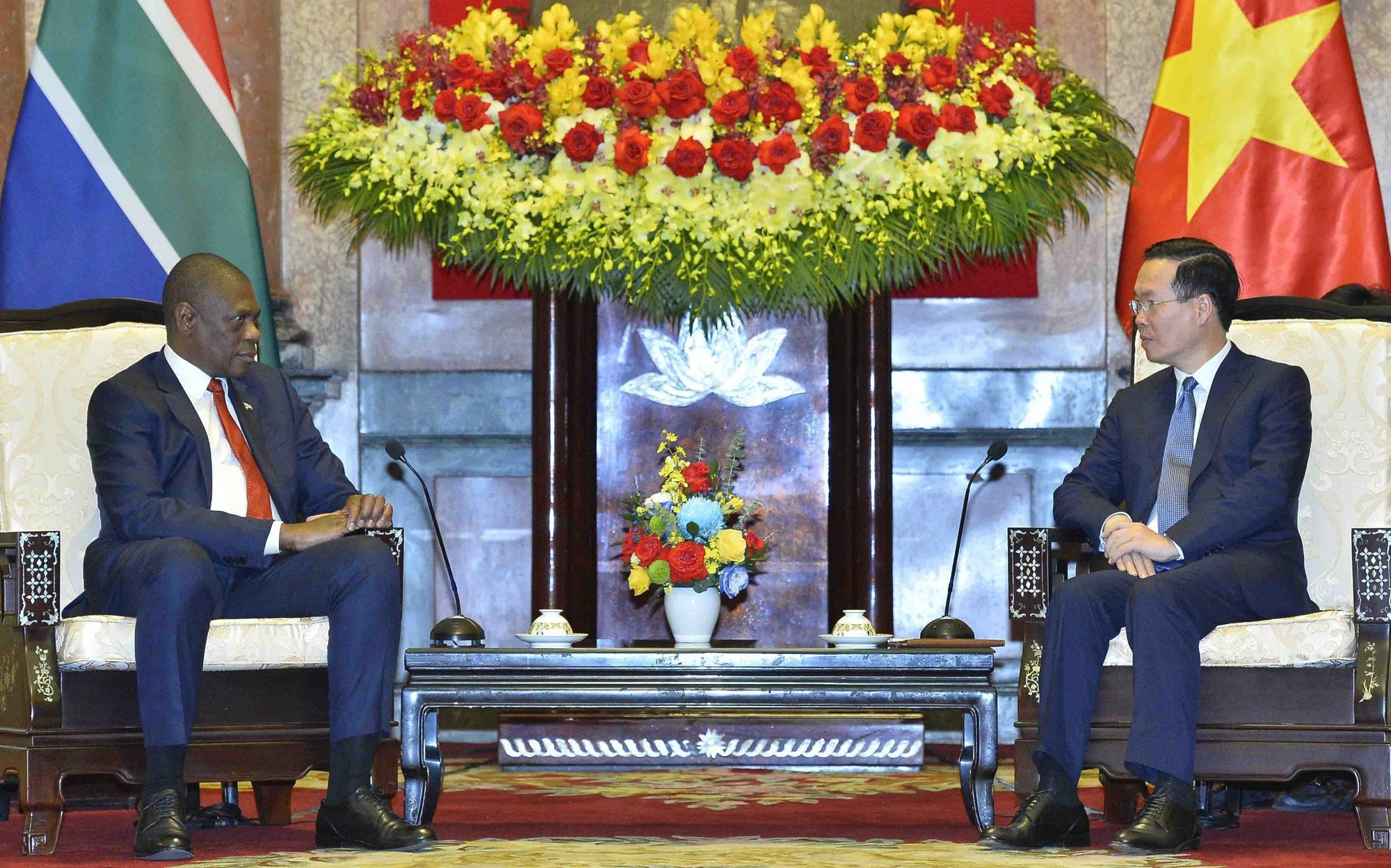 Thủ tướng Phạm Minh Chính tiếp Phó tổng thống Nam Phi- Ảnh 3. Chủ tịch nước Võ Văn Thưởng mời Tổng thống Nam Phi thăm Việt Nam