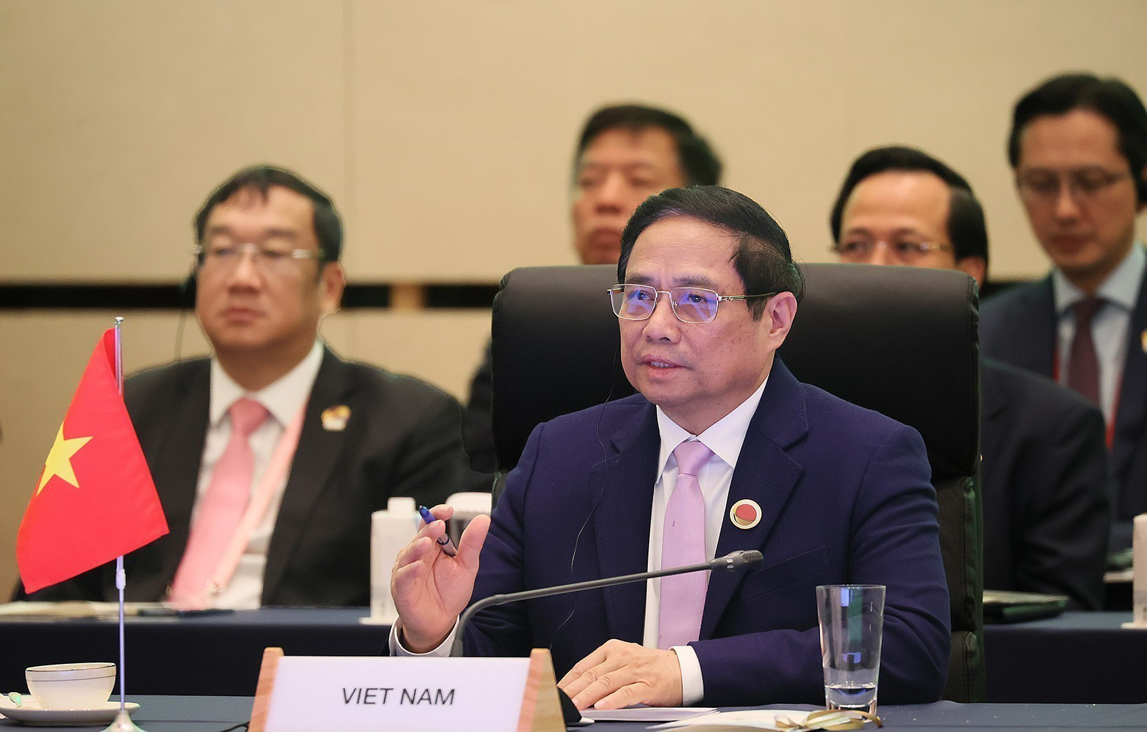 Nhật Bản công bố hỗ trợ thêm hàng chục tỉ yen cho ASEAN- Ảnh 2. Thủ tướng Phạm Minh Chính phát biểu tại hội nghị - Ảnh: TTXVN