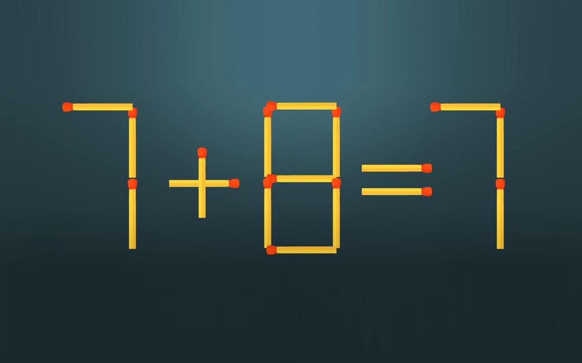 Thử tài IQ: Di chuyển một que diêm để 7+8=7 thành phép tính đúng