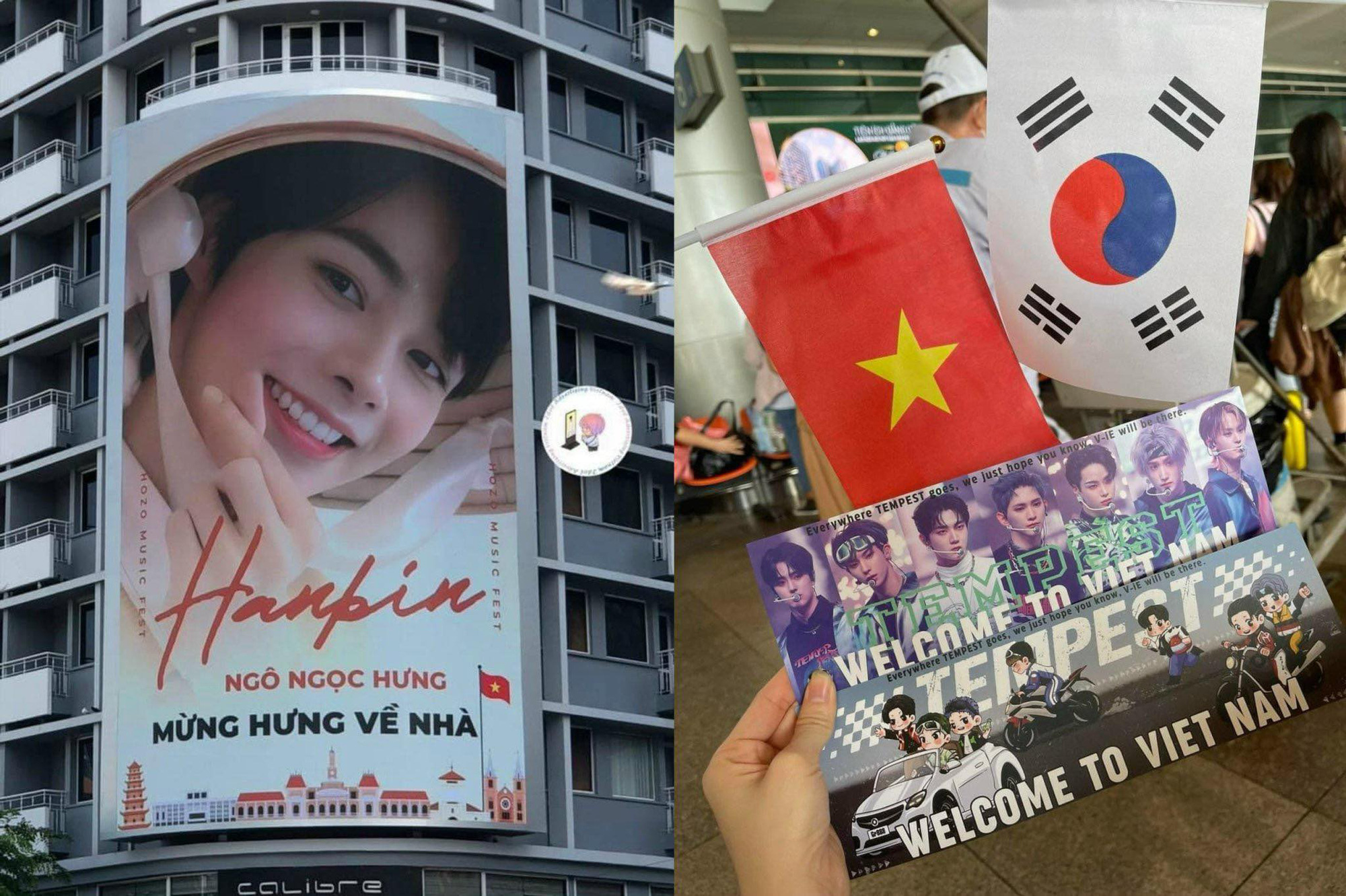 テンペストとハンビンを歓迎するために横断幕や記念品を準備するベトナムのファン - 写真: K Crush