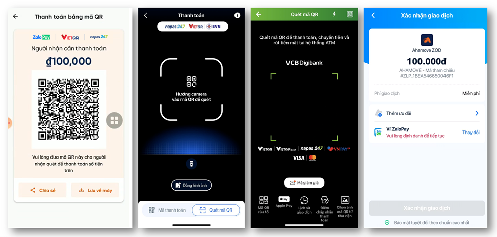 ZaloPay triển khai mã QR Đa Năng cho bác tài Ahamove- Ảnh 4. Khi chọn thanh toán đơn hàng Ahamove bằng ví ZaloPay, người nhận hàng có thể nhập mã