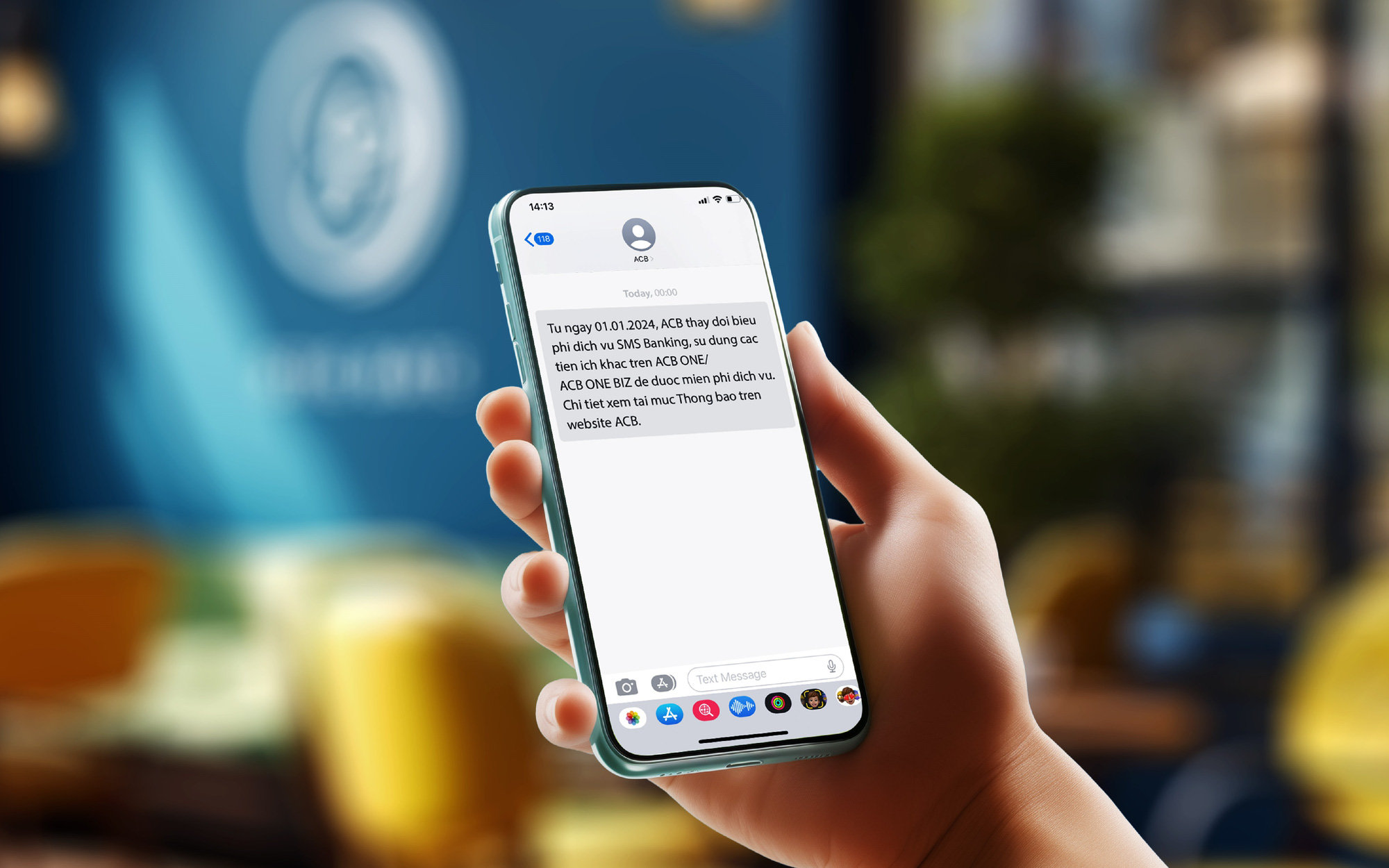 ACB khuyến khích giao dịch qua ngân hàng số- Ảnh 2. Từ 1-1-2024, ACB sẽ thay đổi cơ chế tính phí và mức thu phí SMS Banking với khách hàng cá nhân và khách hàng doanh nghiệp - Ảnh: M.T.