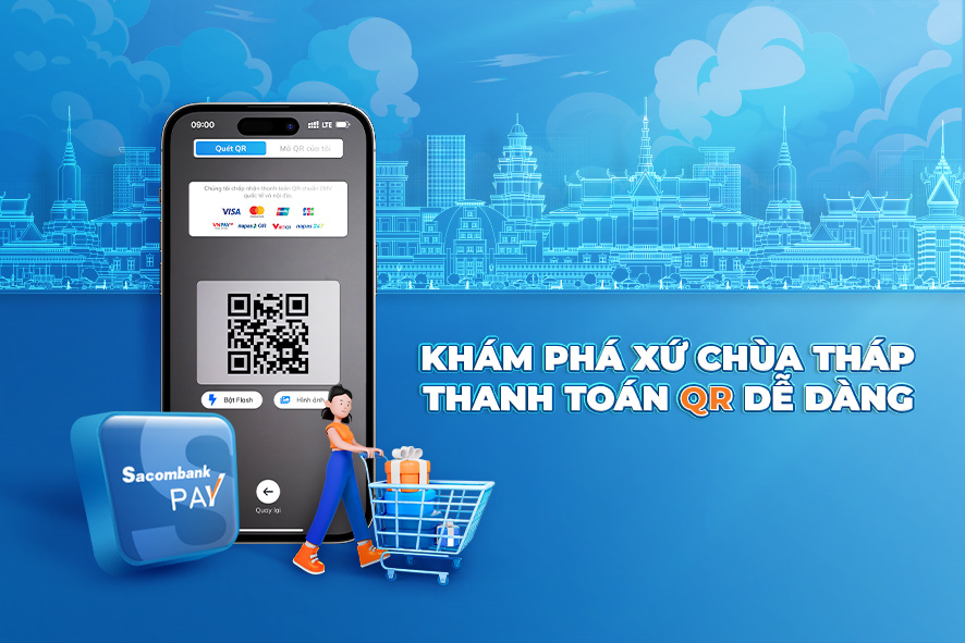 Sacombank kết nối thanh toán bằng mã QR xuyên biên giới tại Campuchia- Ảnh 1. Sacombank kết nối thanh toán bằng mã QR xuyên biên giới tại Campuchia - Ảnh: Sacombank