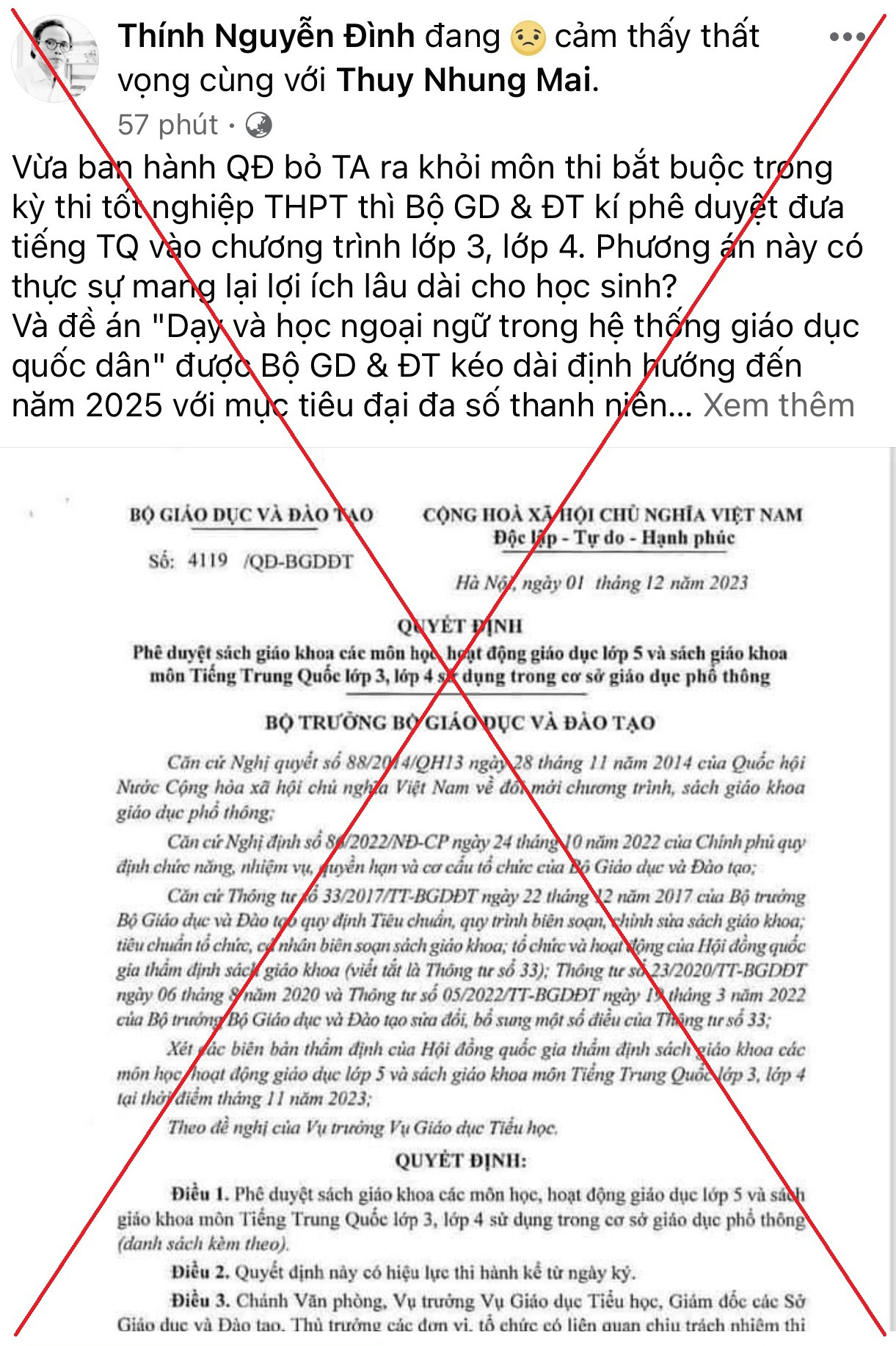 Xuyên tạc quyết định phê duyệt sách giáo khoa có môn tiếng Trung- Ảnh 3. Xuyên tạc quyết định phê duyệt sách giáo khoa có môn tiếng Trung- Ảnh 3.