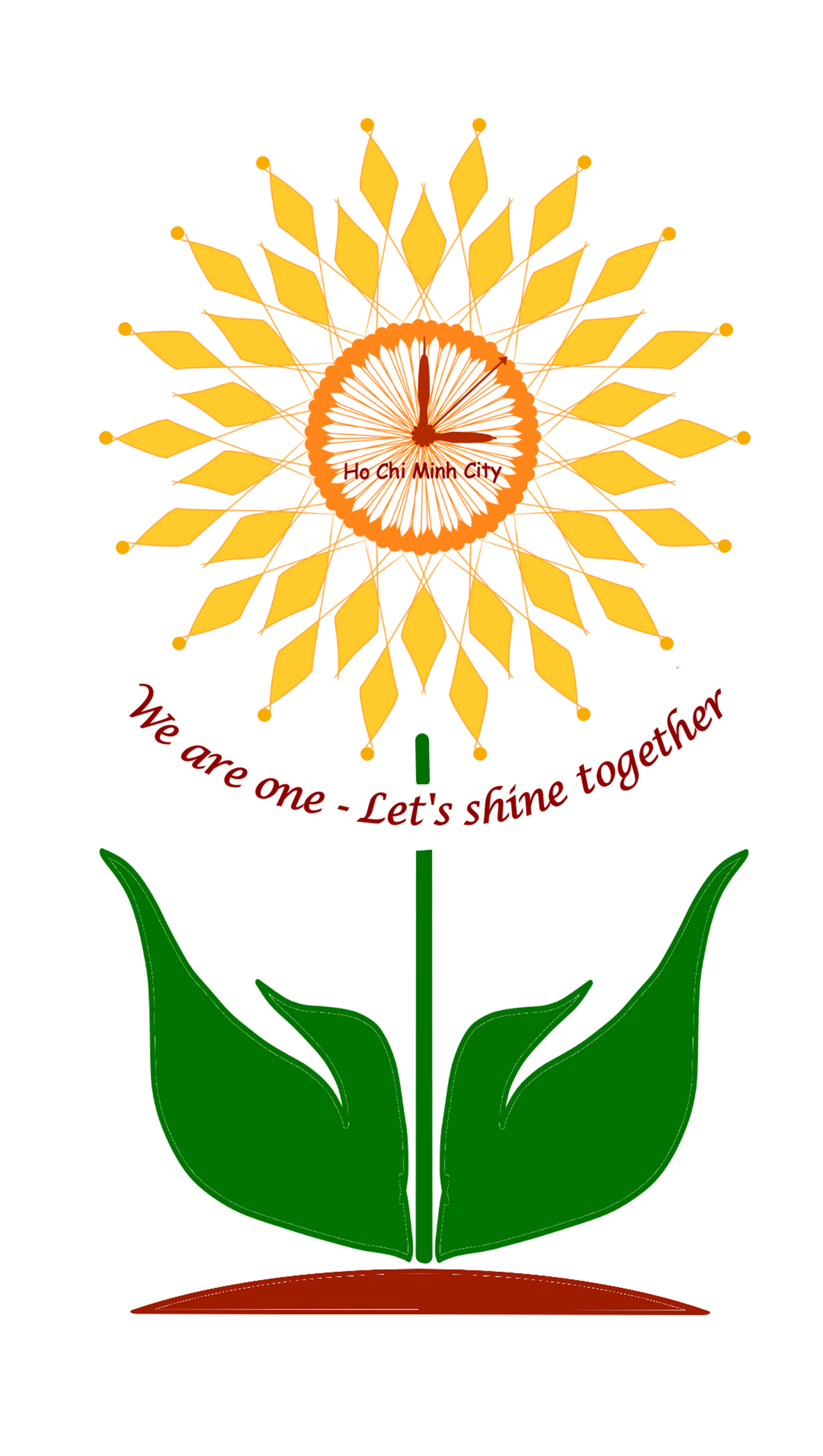ホーチミン市の友情の象徴: 私たちは一つです、一緒に輝こう - 写真 1. 作家ドン・フオンによるホーチミン市の友好のシンボルのスケッチ
